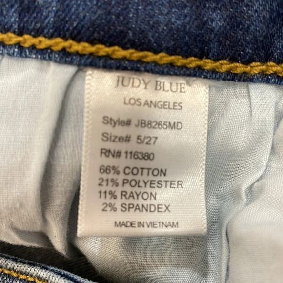 Judy Blue Leopard Patch Mid Rise Skinny Denim Jeans 5/27 - Picture 13 of 16